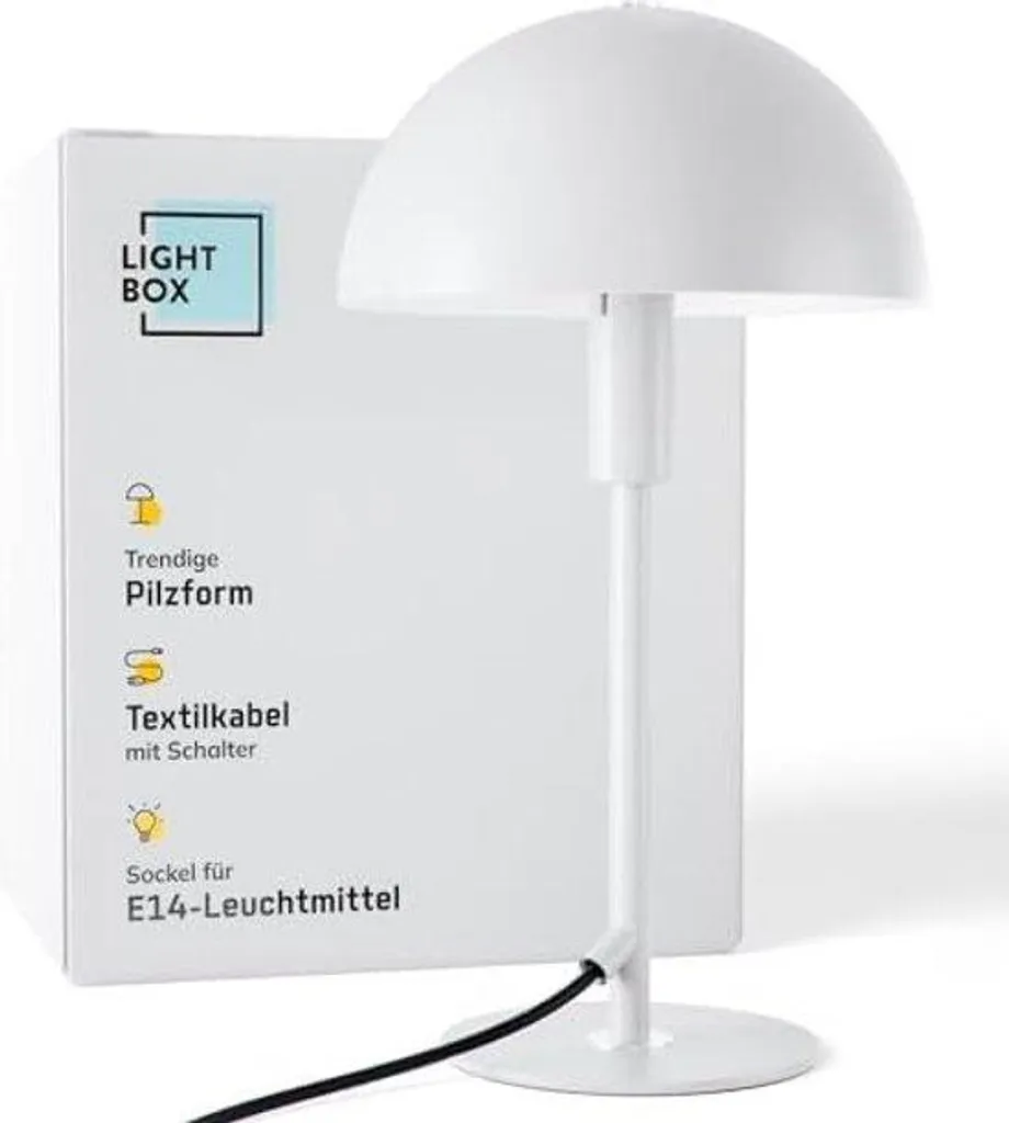 Lampe de table à LED blanc-argenté avec interrupteur à bascule rétro