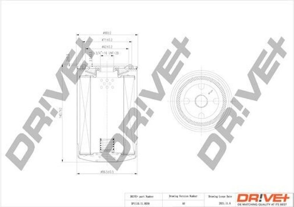 Dr!ve+ DP1110.11.0039 - OE 068 115 561E Ölfilter für Alhambra (7V), Cordoba (6K), Ibiza (6K), Golf III (1H), Golf Cabriolet (1E), Passat (35I), P...