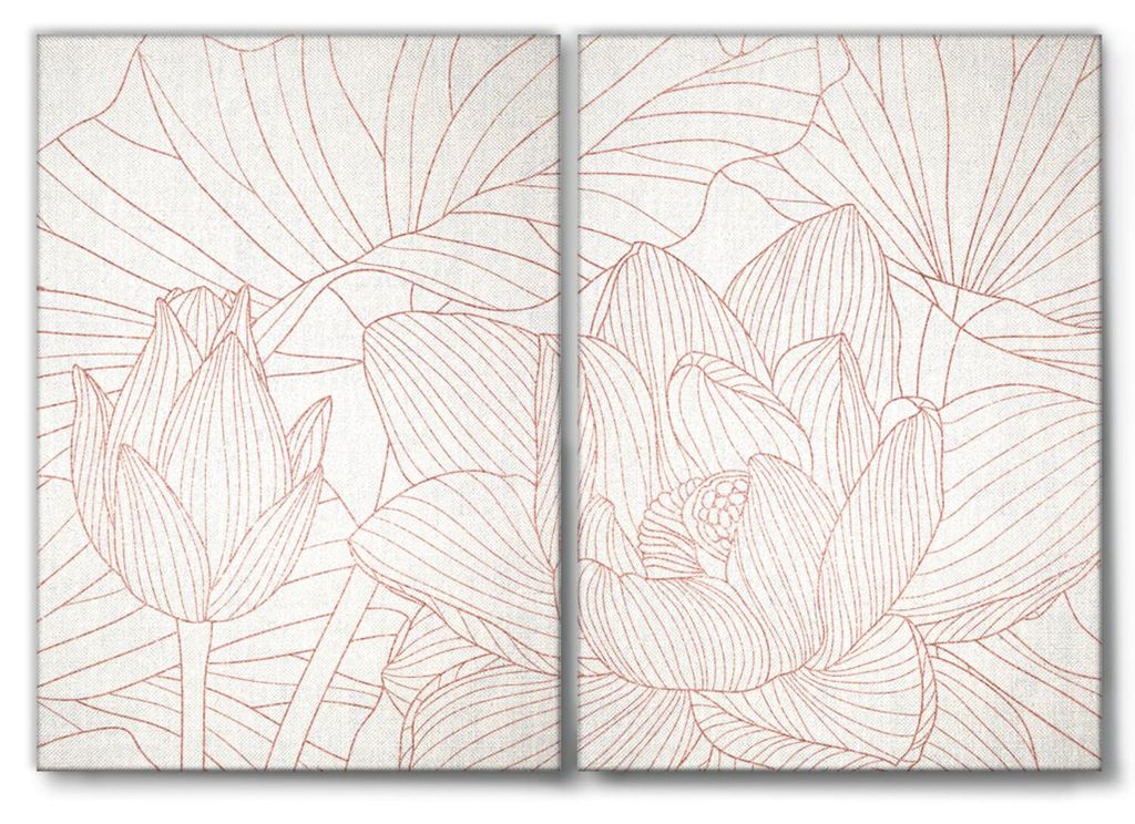 Giallobus - Blumig – Blumengold - Giallobus - 204x140cm | 2pz. x 100x140cm - Bild - Leinwand