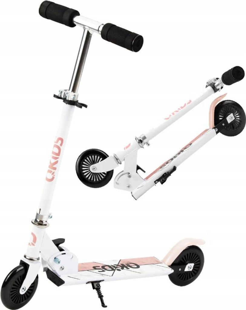 Skládací dětská koloběžka Qkids Flo Pink, ABEC-7, nosnost Obrázek produktu 