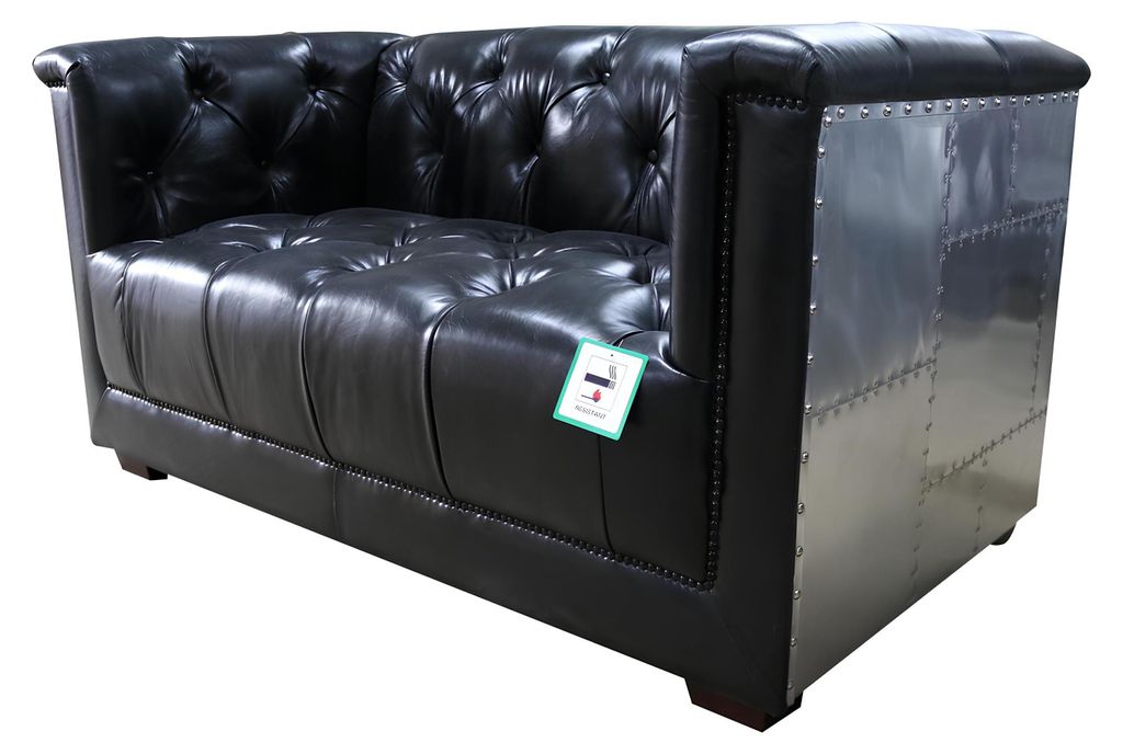 Echtleder Sofa Zweisitzer Flugzeugsessel Aviator Armlehnsessel Neu Ledersessel