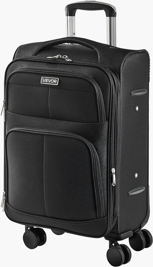 Bagage cabine souple extensible noir 51cm idéal vol low-cost