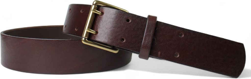 FRONHOFER Doppeldorngürtel 4 cm, Vollrindleder, massiv Messingschnalle