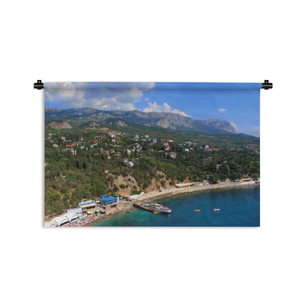 Wandteppich - Blick auf die Landschaft und die Natur von Simeiz auf der Krim am Schwarzen Meer Wandkleed katoen - 60x40 cm