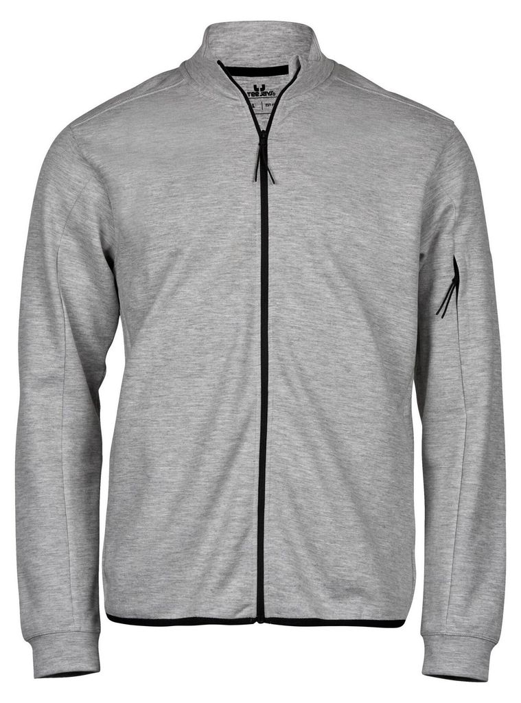 Tee Jays - Sweatshirt Durchgehender Reißverschluss für Herren - Athletisch FK2403 (S) (Grau meliert)