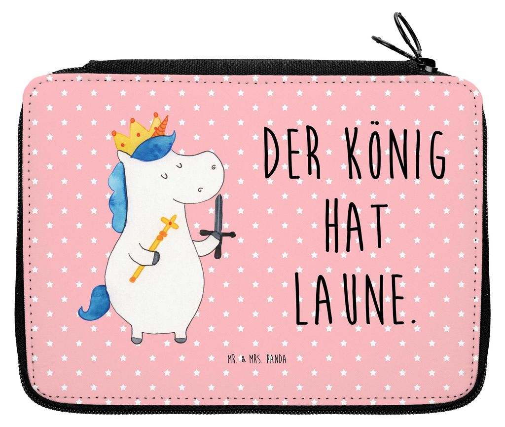 Mr. & Mrs. Panda Bleistiftetui Einhorn König mit Schwert - Rot Pastell - Geschenk, Einhörner, Mittelalter, Mäppchen, Stifte Etui, Schreibmappe, ...
