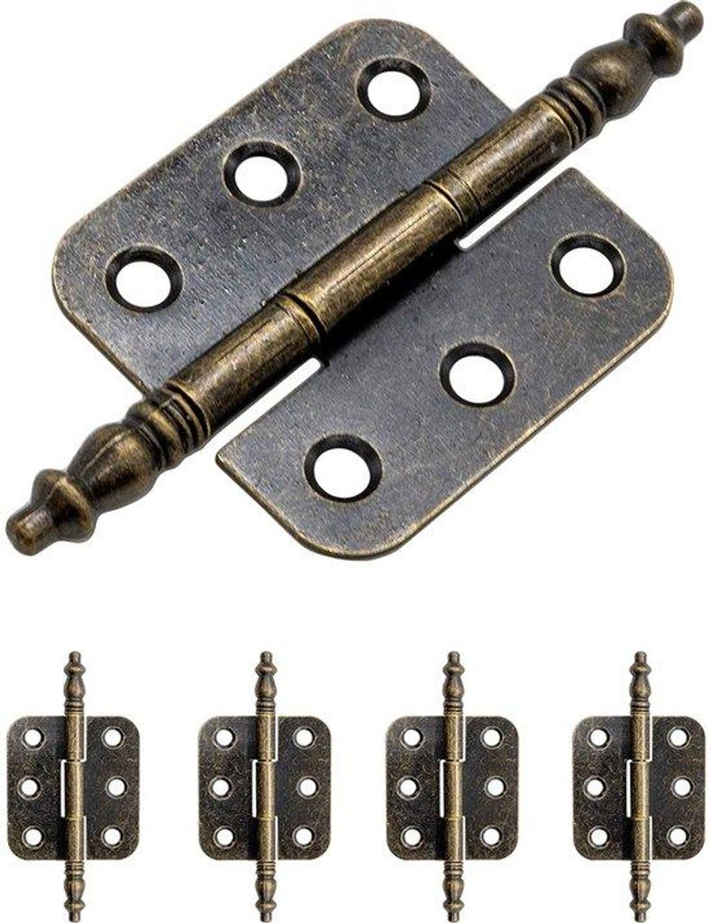 10 Stuks Miniaturen - Kleine Bronzescharniere - Möbel-Opdekscharniere - Verwijderbare Klepscharniere - Bronzene Scharniere (Translation: 10 pieces...