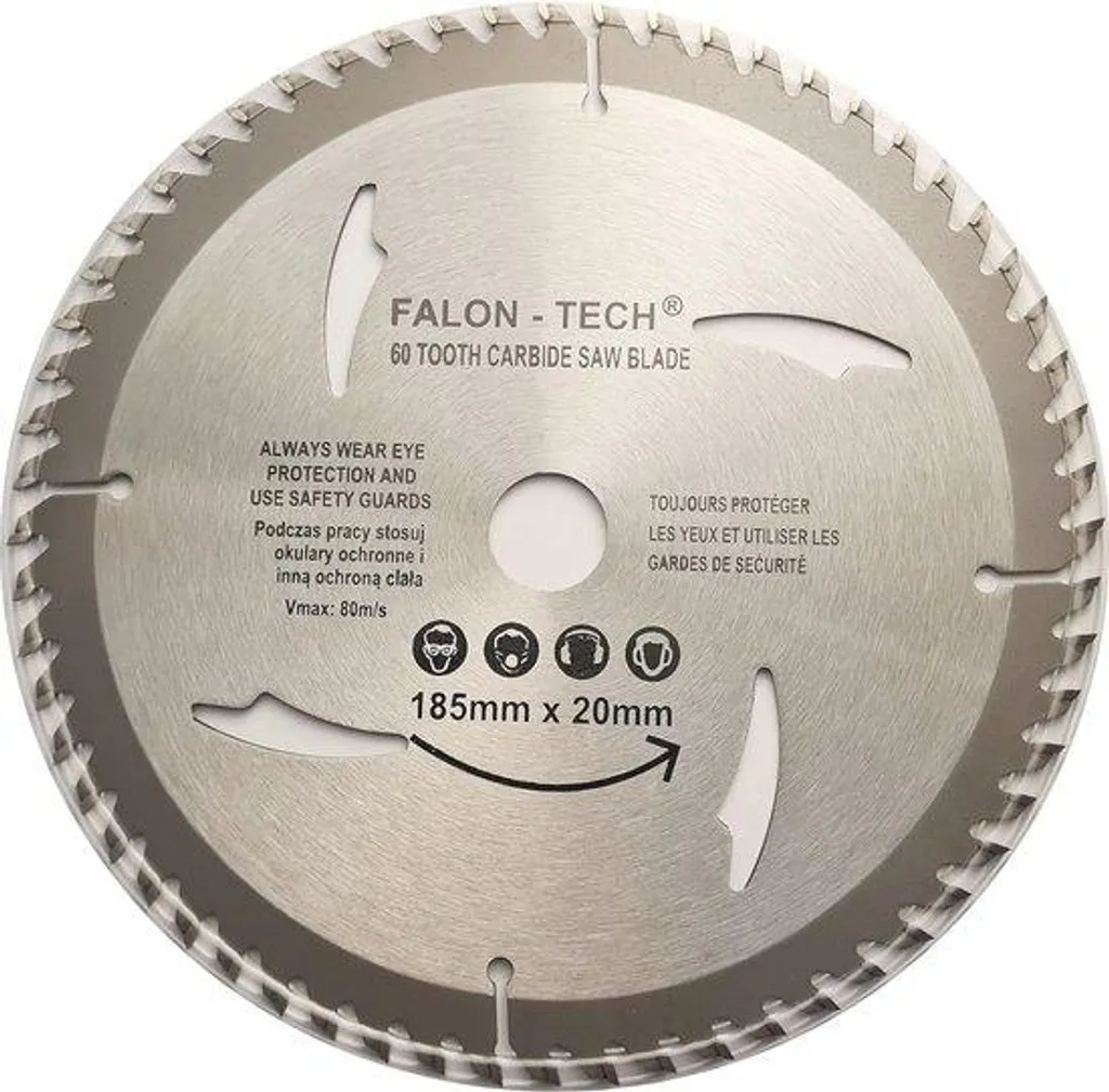 Lame 185 mm 60 dents en acier pour éviter les éclats sur vos coupes bois