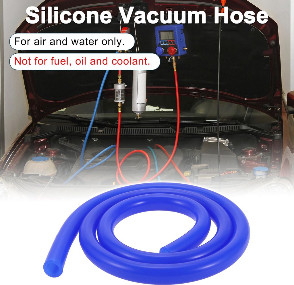 Silikon-Vakuumschlauch 130PSI Maximaldruck Hochtemperatur-Automobil-Vakuumschlauch Blau 1 Stück 3,3 Fuß 1/2" 12mm ID 3mm Dicke