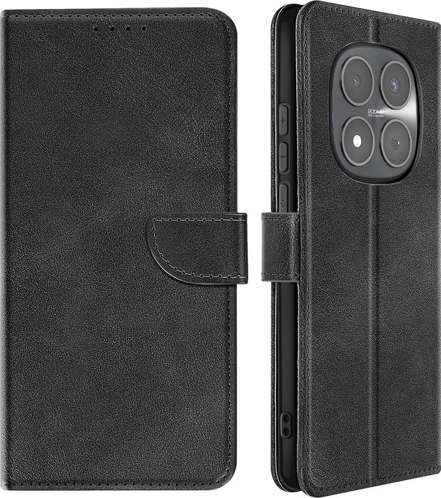 Avizar, Klapphülle für Redmi Note 15 Pro 5G Lederoptik Kartenfach Stand, Schwarz