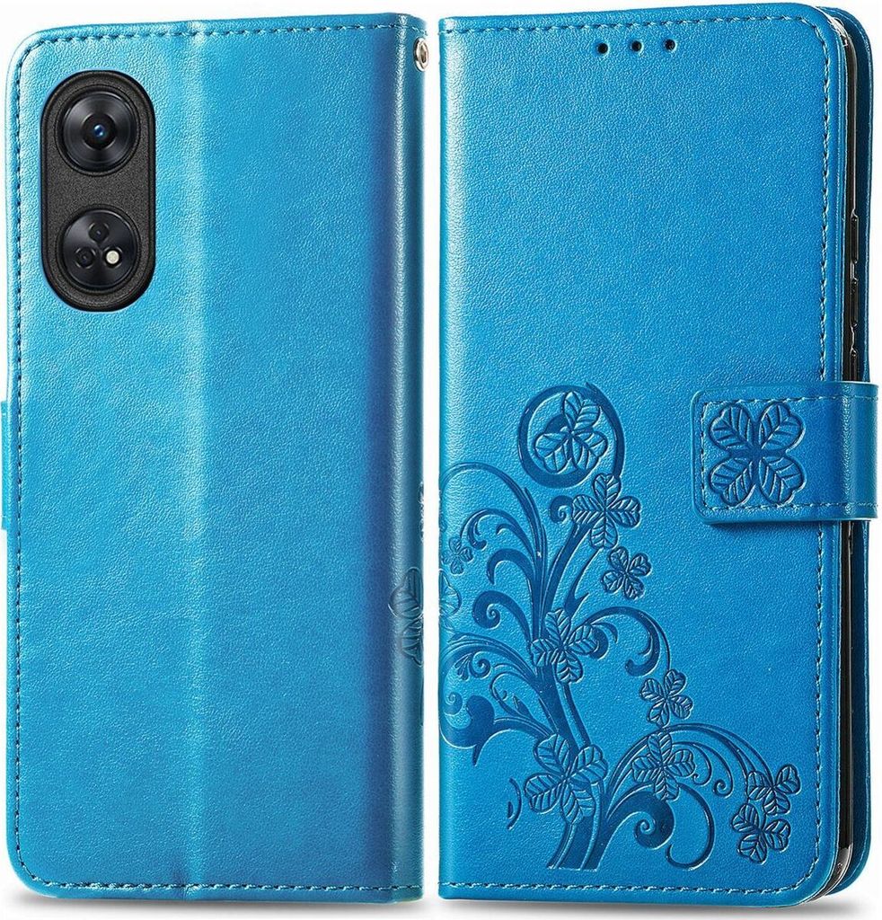 Mobigear Clover OPPO Reno 8T 4G Hülle Klapphülle Geldbörse - Blau