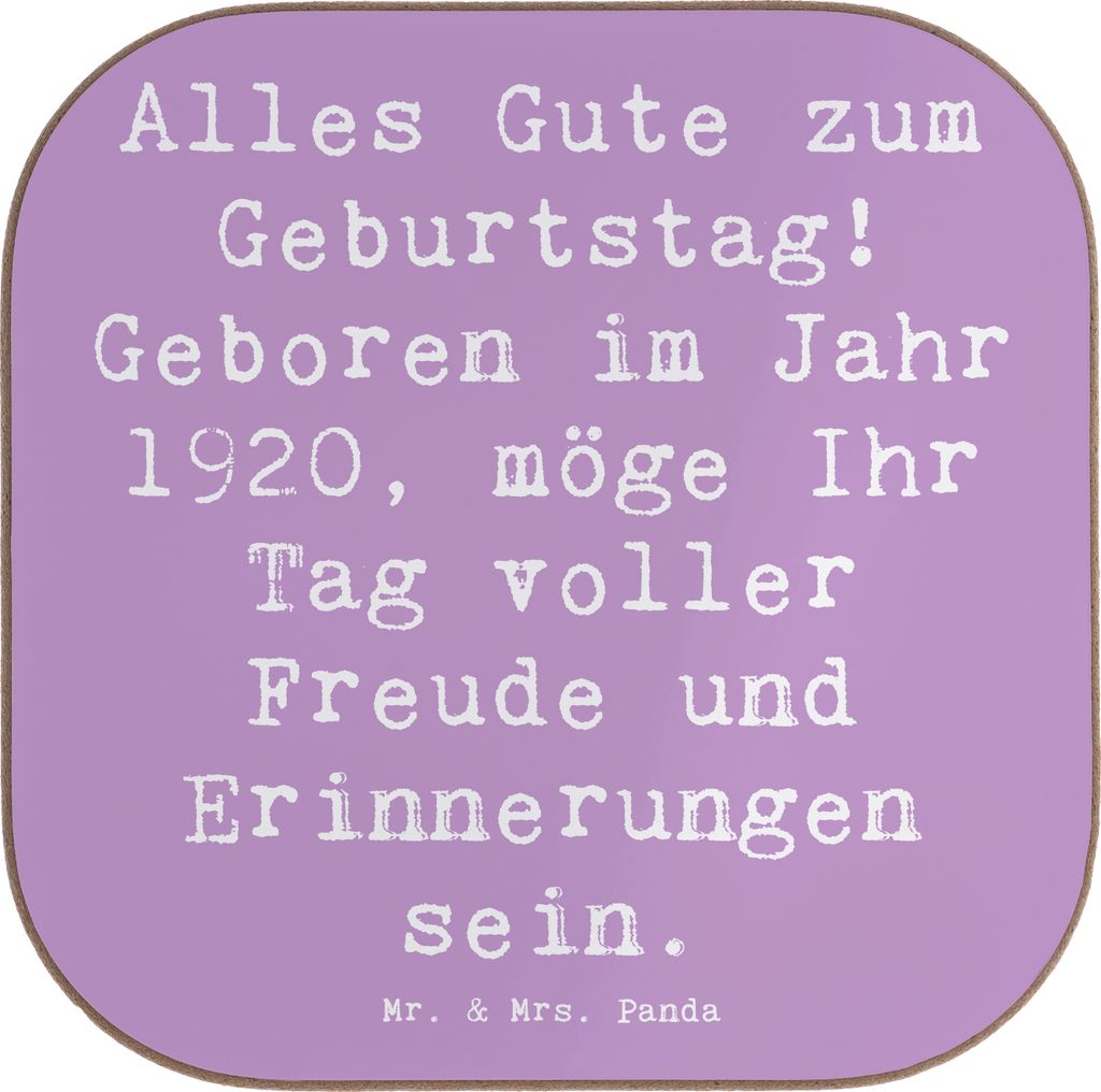 Mr. & Mrs. Panda Tischuntersetzer Spruch 1920 Geburtstag - Lavendeltraum - Geschenk, Tassenuntersetzer, Coaster, Geburtstagsgruß, gläseruntersetz...