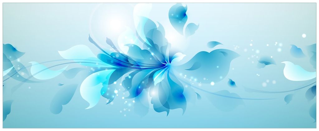 Wallario Wandbild aus Acryl, 200 x 80 cm, freischwebende Optik - Blaues Blumenbuket