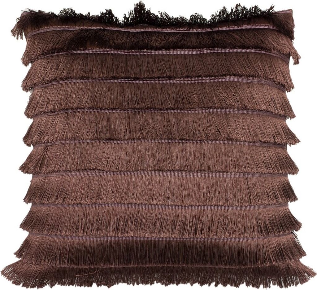 Furn Flicker Fransenreihe Zierkissenbezug RV1563 (45 x 45 cm) (Altrosa)