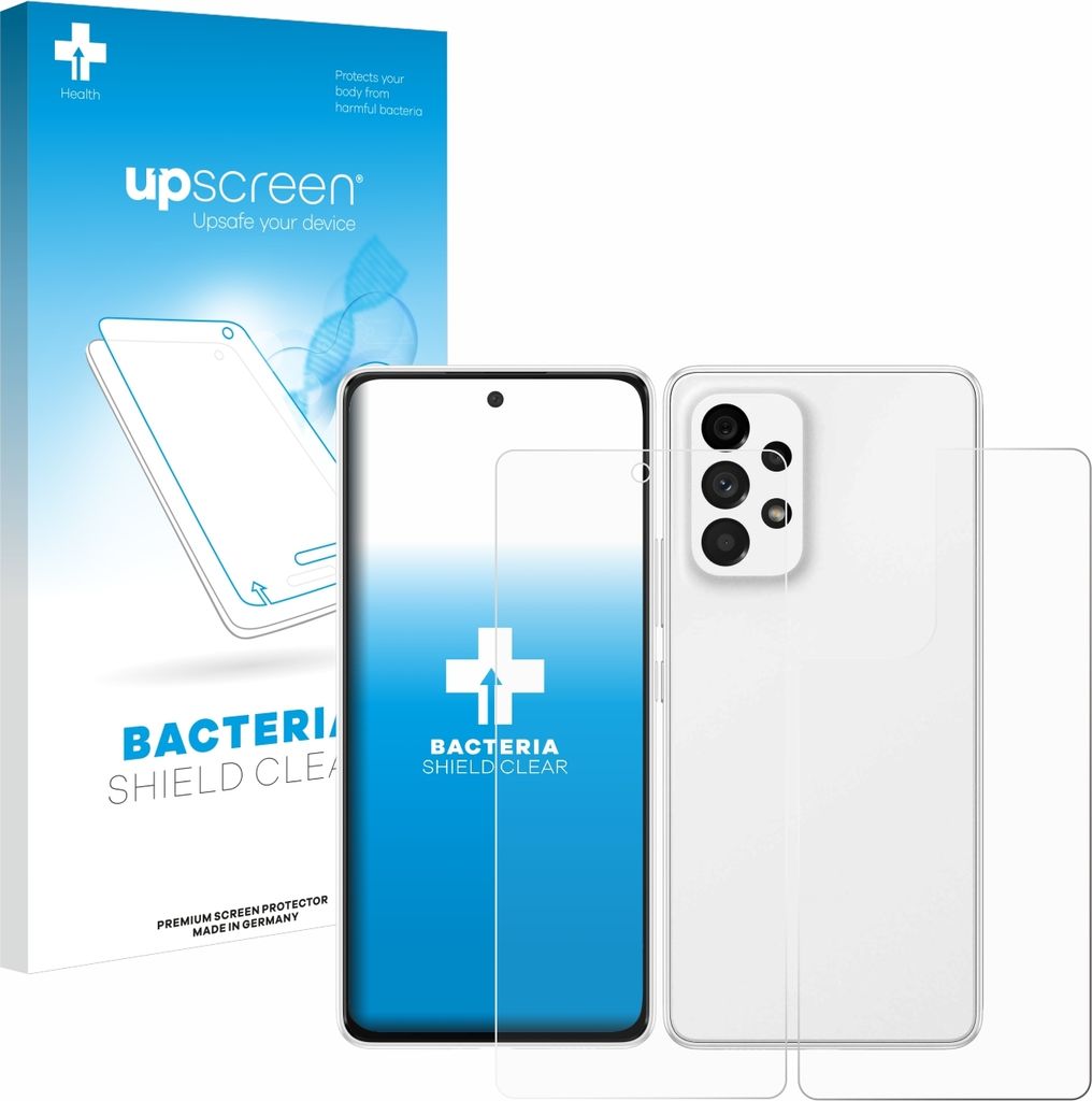 upscreen Schutzfolie für Samsung Galaxy A53 5G (Display+Rückseite) Displayschutz Displayschutzfolie Folie Klar antibakteriell