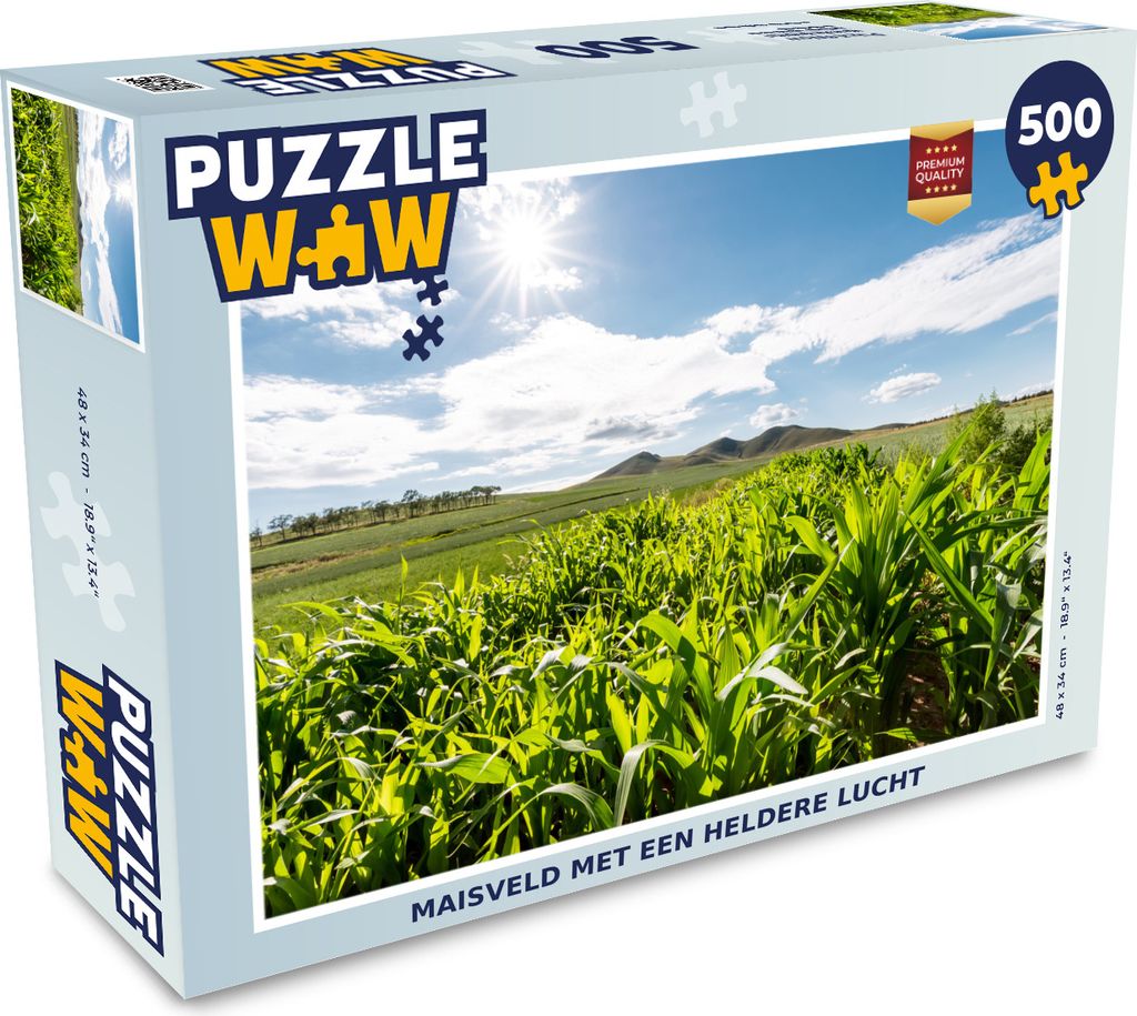 MuchoWow Puzzle 500 Teile Kornfeld mit klarem Himmel - 500 Teile - Kinder - Selberbauen - Puzzlespiele