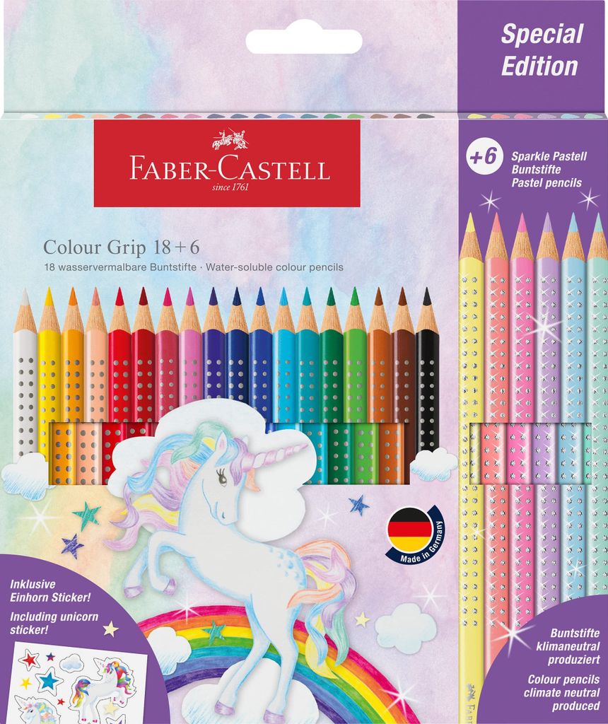 FABER-CASTELL Crayon de couleur Colour Grip Licorne 18+6 Image du produit 