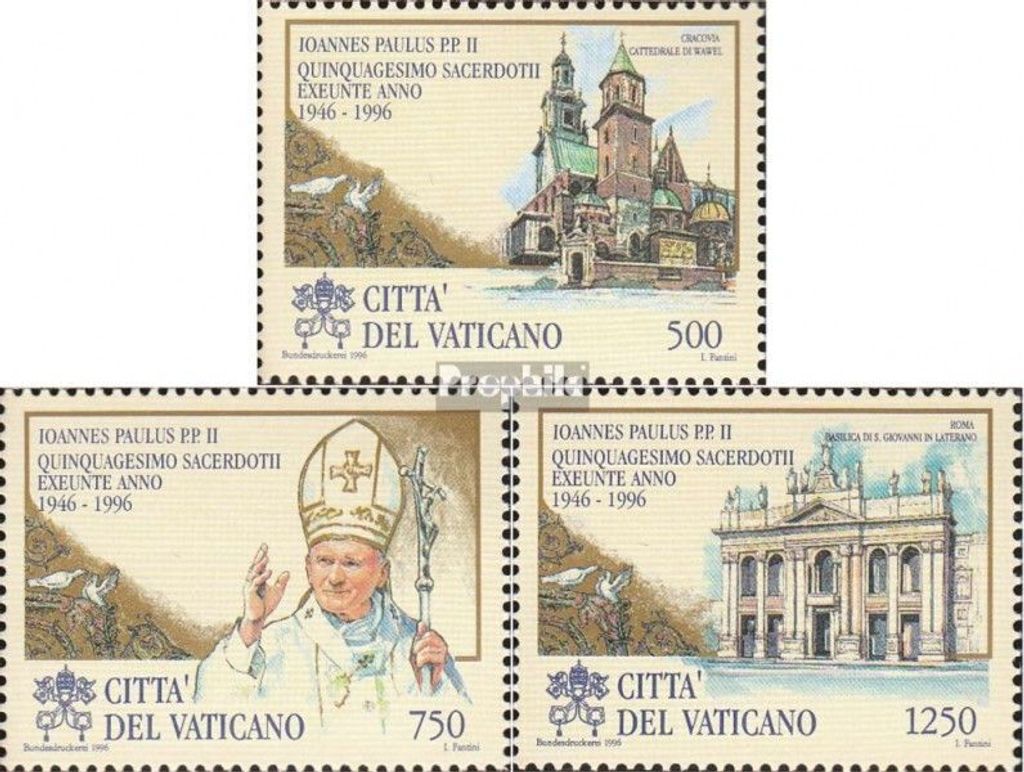 Briefmarken Vatikanstadt 1996 Mi 1181-1183 (kompl.Ausg.) gestempelt Johannes Paul II.
