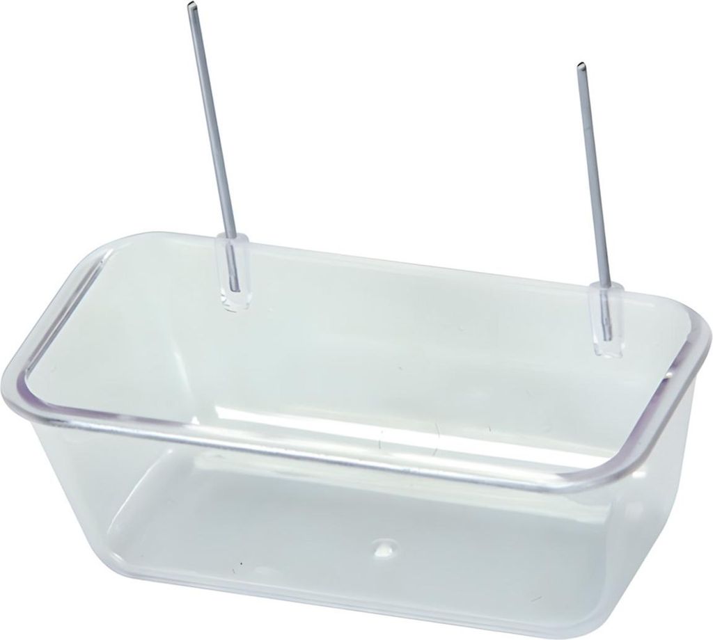 Nobby Futterbehälter mit Drahthaken transparent, Maße: 10,0 x 4,5 x 3,0 cm