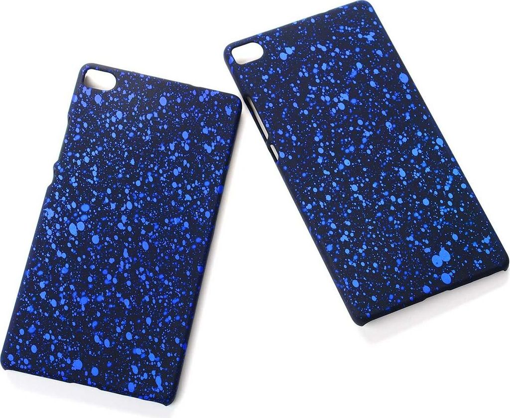 Handy Hülle Schutz Case Bumper Schale für Huawei P8 3D Sterne Blau