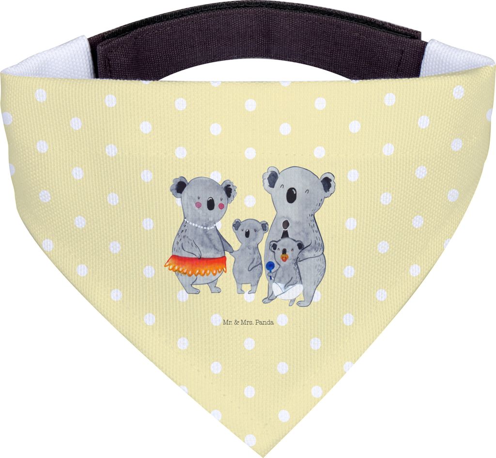 Mr. & Mrs. Panda Tuch Koala Familie - Gelb Pastell - Geschenk, Hundebandana, Koalas, Halstuch Hund, Schal Für Hunde, Muttertag, Hunde-Bandana, Fam...
