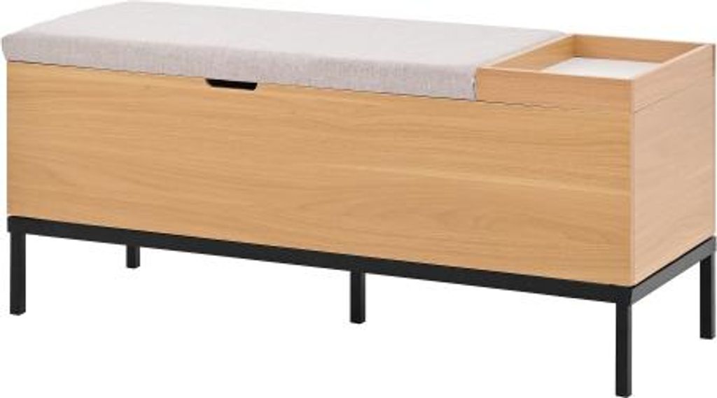 Holzbank Faltbare Aufbewahrungsbank 115x40x49.5 cm Natural Schuhbank Sitzschrank Mit Stauraum Fussbank Fuer Flur Und Schlafzimmer