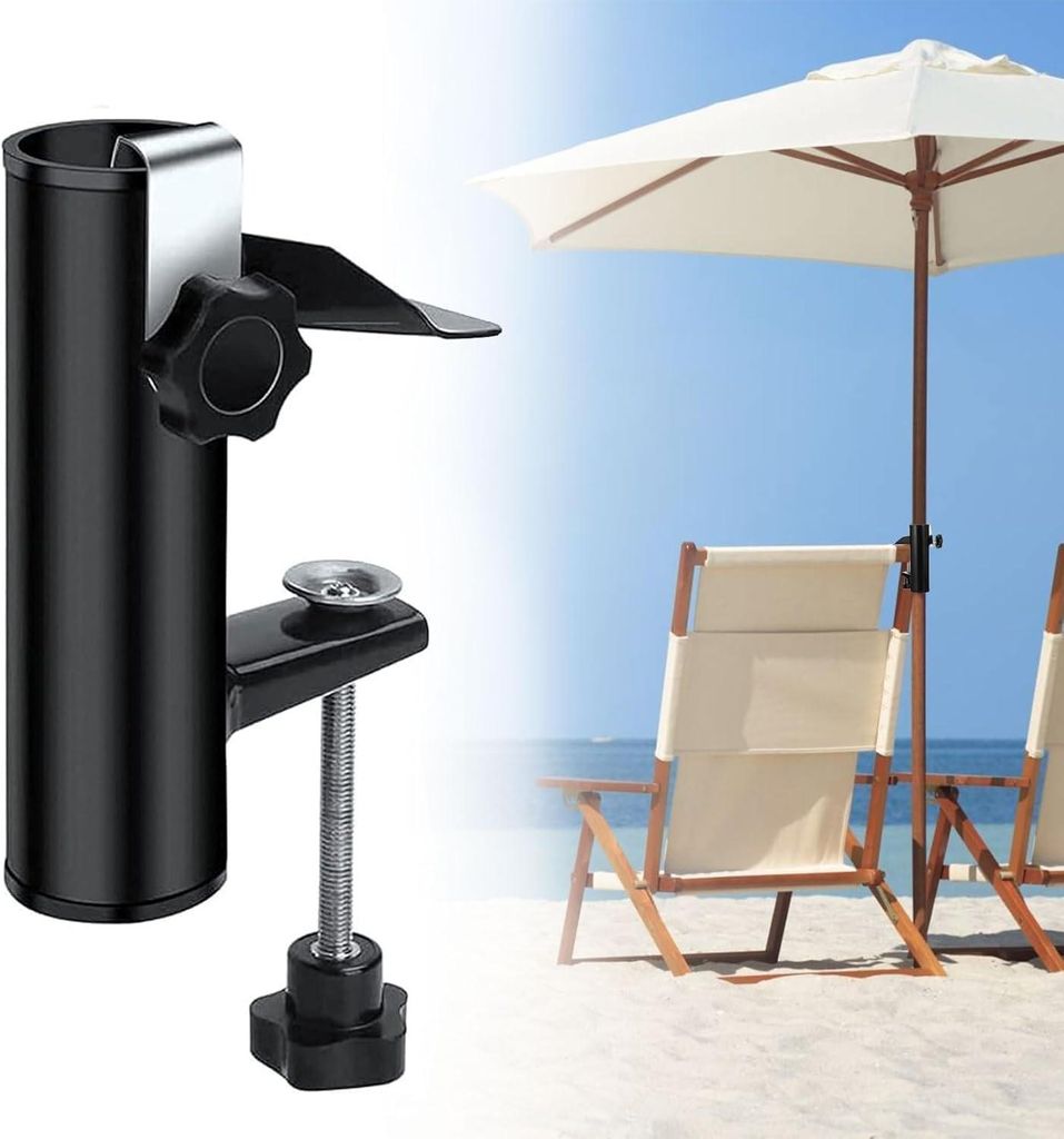 Balkon Sonnenschirmhalter Geländer, verstellbare Metall Halterung für Sonnenschirm, platzsparend & stabil für Terrasse, Garten & Balkon