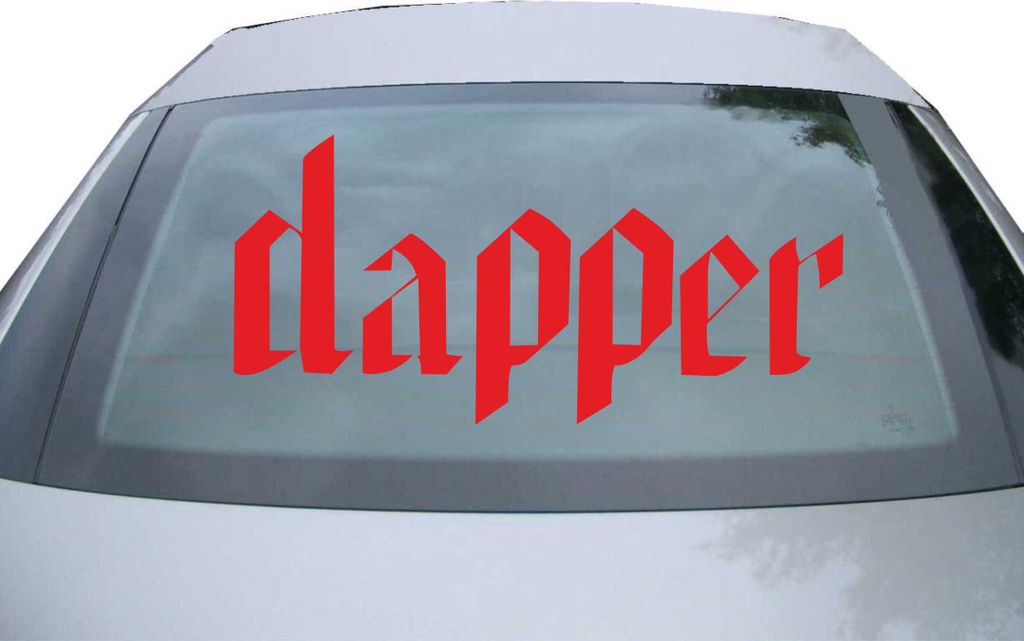 Indigos UG - Aufkleber Heckscheibe & Motorklappe DE6165 - rot - 600x285 mm - dapper - Auto Scheiben Fenster Heckklappe Tuning Racing JDM - Die cut