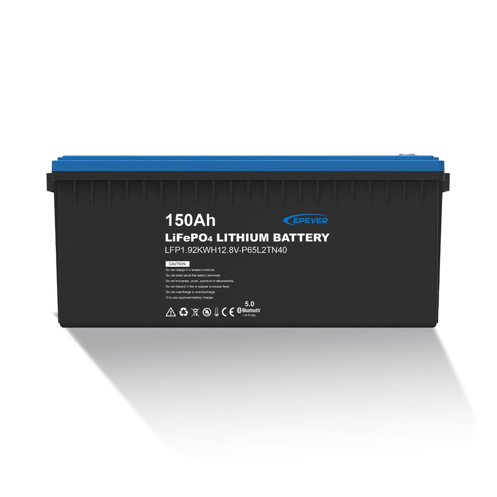 EPEVER Lithium LiFePO4 Batterie 12,8V, 150Ah mit integriertem BMS und APP, Selbstheizung unter 0°C, A-Klasse LiFePO4-Zellen, 0% MwSt