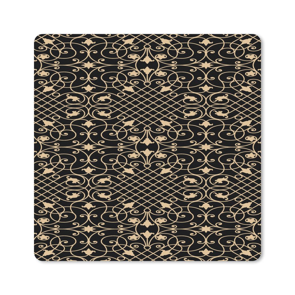 MuchoWow Mauspad Mousepad Muster - Abstrakt - Gold - Jahre 20s 30x30 cm - Mousepads - Maus Mat - Pad - Mausunterlage - Gaming