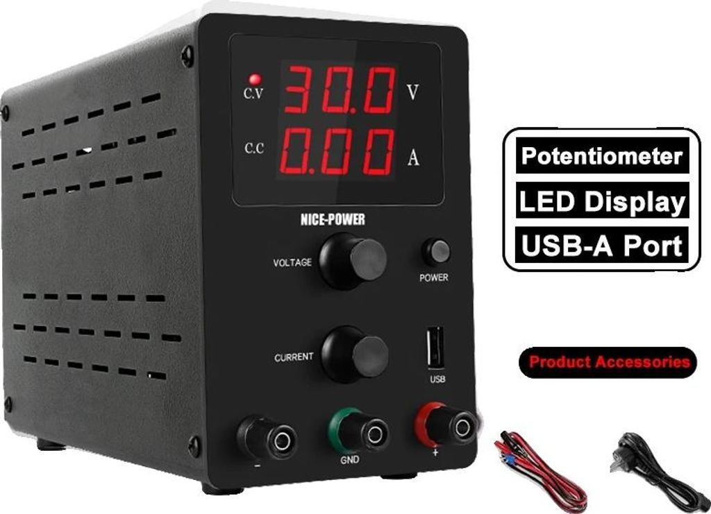 DC-Netzteil, einstellbare Spannung, USB-Ausgang, R-SPS3010 30V 10A