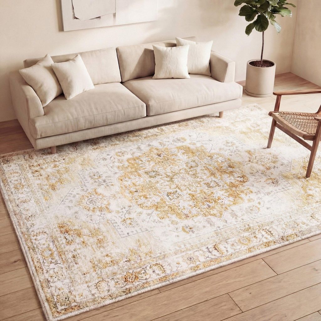 Volero - Teppich Vintage - Lago Gelb - 200x290 cm - Wohnzimmer, Esszimmer, Schlafzimmer - Klassik, Orientalisch