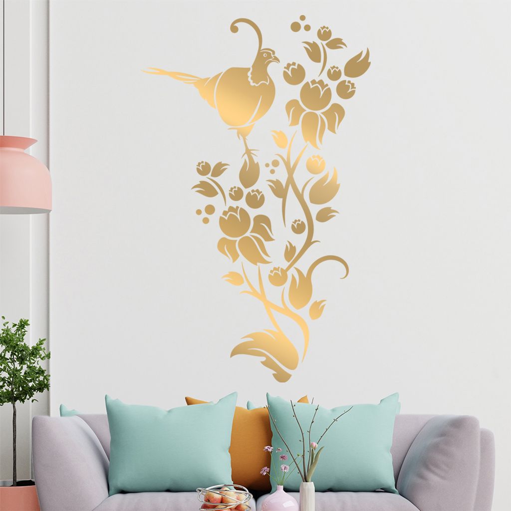 Fasan Ranke Tribal Wandtattoo in 6 Größen - Wandaufkleber Wall Sticker - Dekoration, Küche, Wohnzimmer, Schlafzimmer, Badezimmer