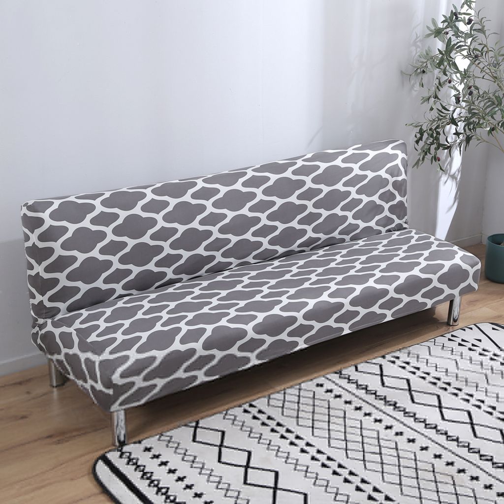 Elastischer Ohne Armlehnen Sofabezug Armlos Sofaüberwurf Stretch Futon Schutzhülle 3-Sitzer vollklappbar Couch Sofa Shield für Klappcouch ohne A...