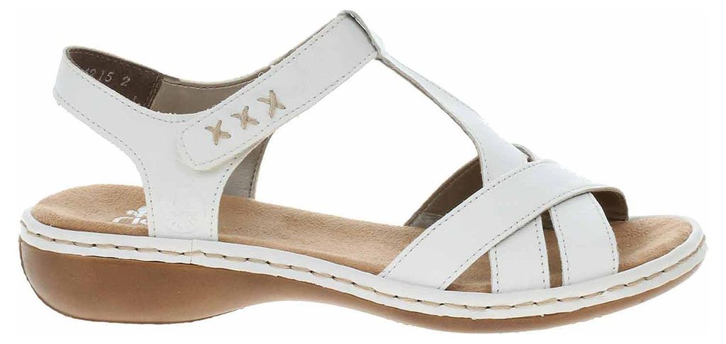 Rieker  Damenschuhe Sandalen Flach Weiß Freizeit, Produktbild 