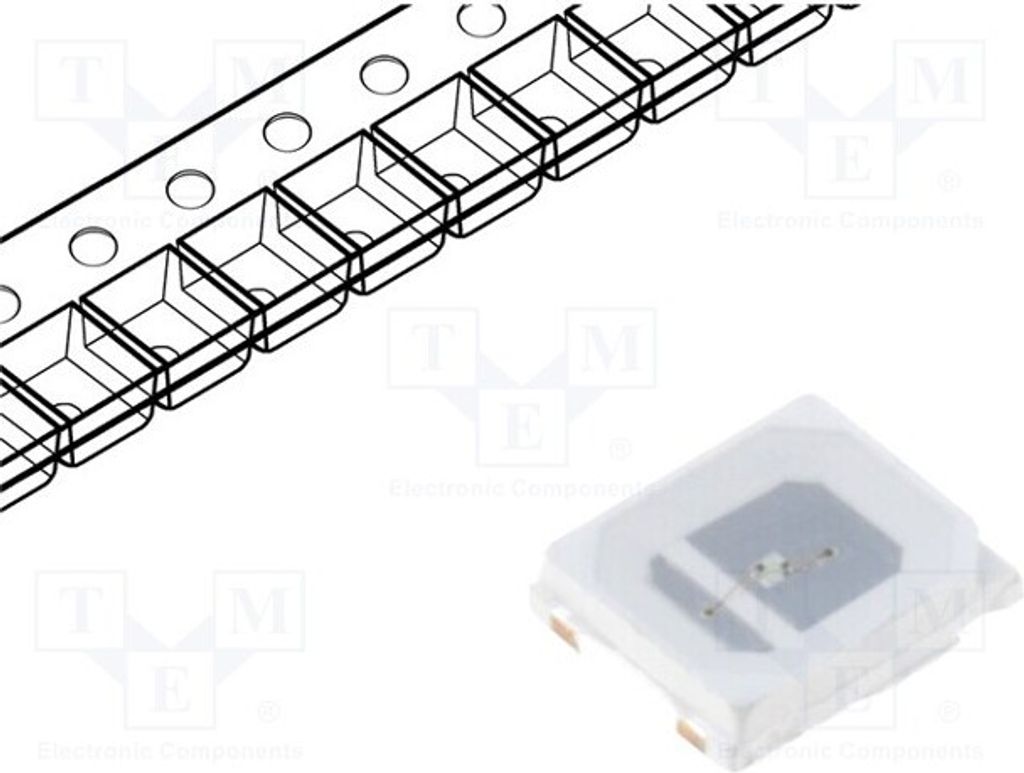 2x LED grün 2,8x3,5x0,75mm 6400÷7300mcd 2835,PLCC2 SMD 120° OF-SMD2835G-05 LED-Di
