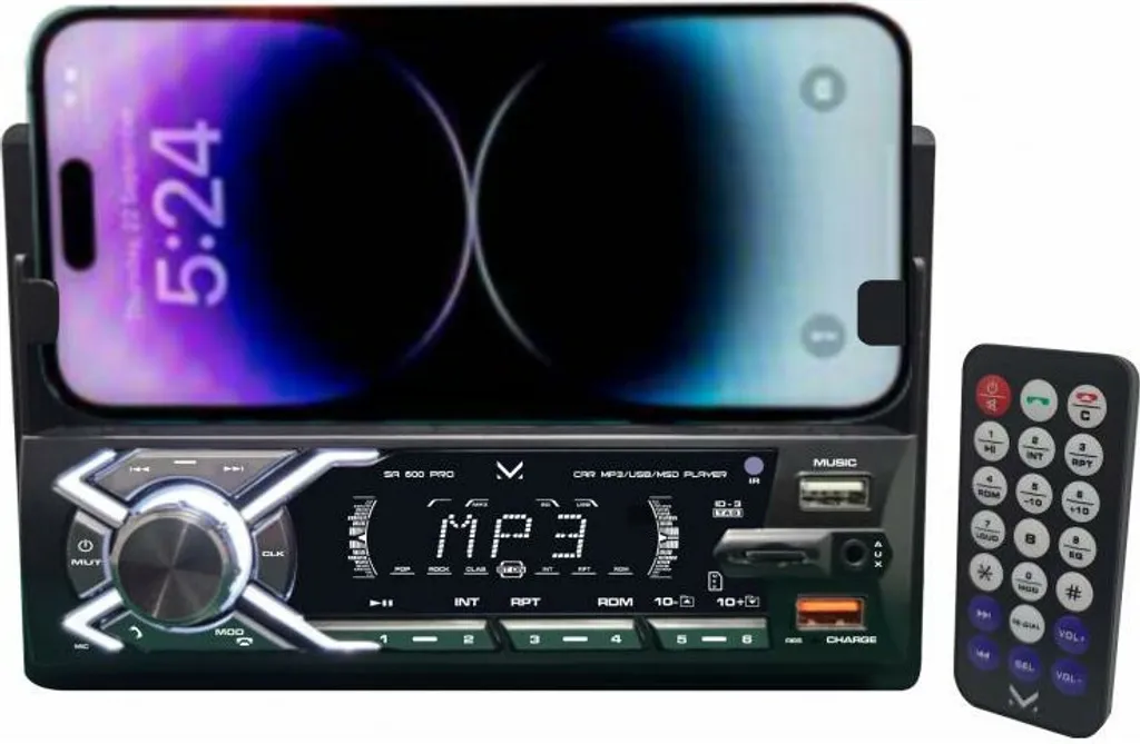 Majestic SA 600 PRO : Autoradio 2 DIN 180W Noir, USB + HP, Son Clair