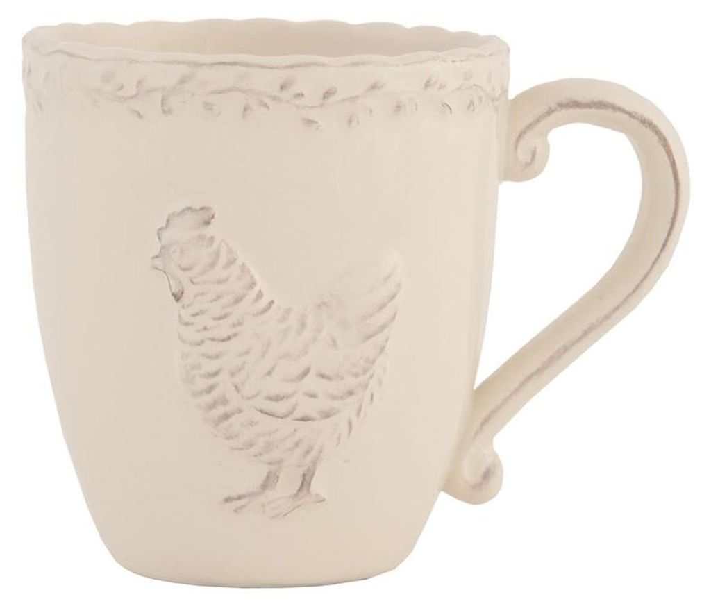 Clayre & Eef Tasse 225 ml Beige Keramik Huhn Produktbild 