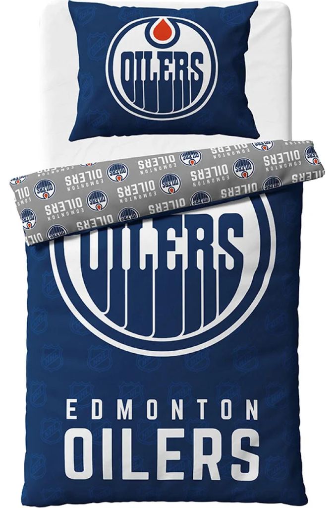 Juego de sábanas de hockey NHL, equipo Edmonton Oilers, con Imagen del producto 