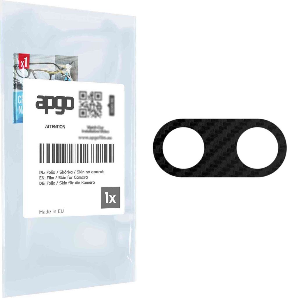 apgo Objektivschutz-Folie, Kameraschutz kompatibel mit Motorola Moto E6 Play, Carbon-Imitation, Rückseite Schutzfolie für Kamera-Insel, Hinten Fo...