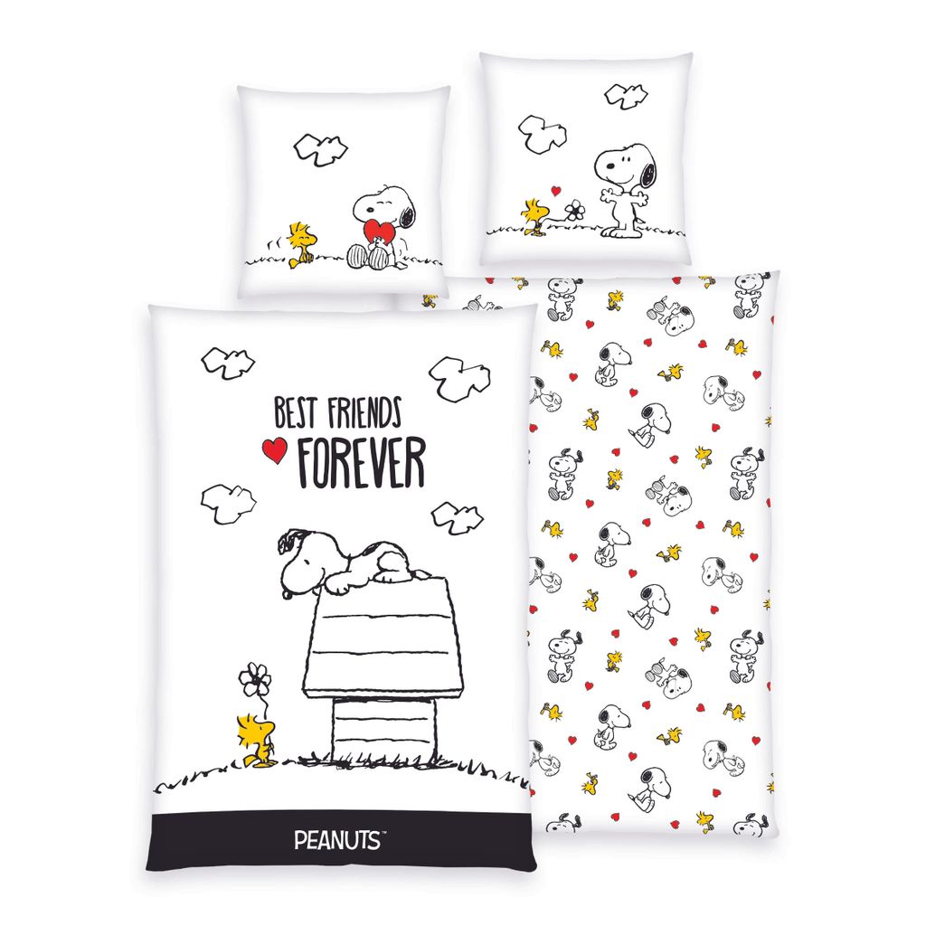 Peanuts Bettwäsche Best Friends Forever Snoopy Woodstock Produktbild 