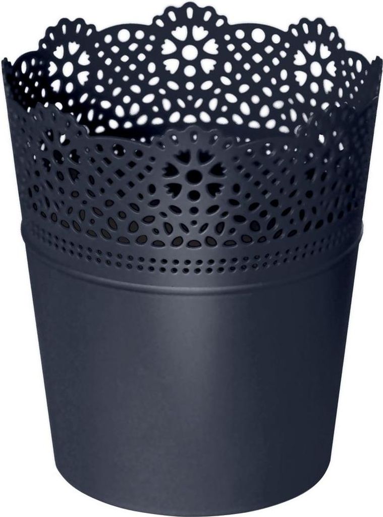 doniczka 13,5cm LACE DLAC140-S433 antracyt plastik Zdjęcie produktu 