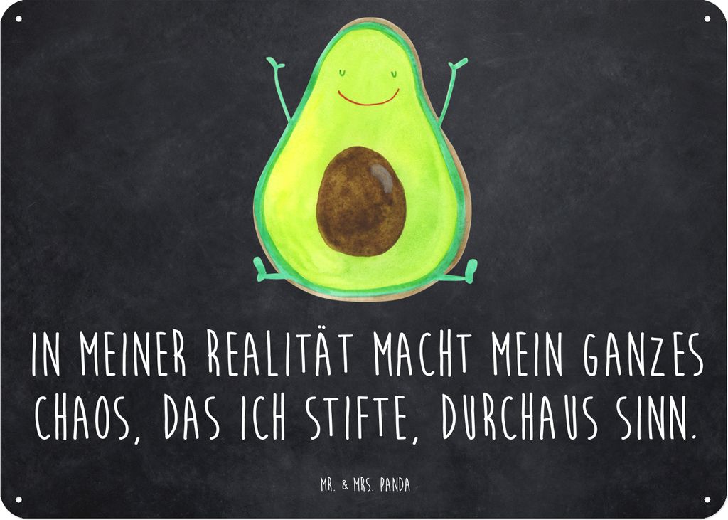Mr. & Mrs. Panda tafel Avocado Glücklich DIN A5 - Kreidetafel - Geschenk, Magnetschild, Metallschild, Wandbild, Deko, Chaos, Schild, Juhuu