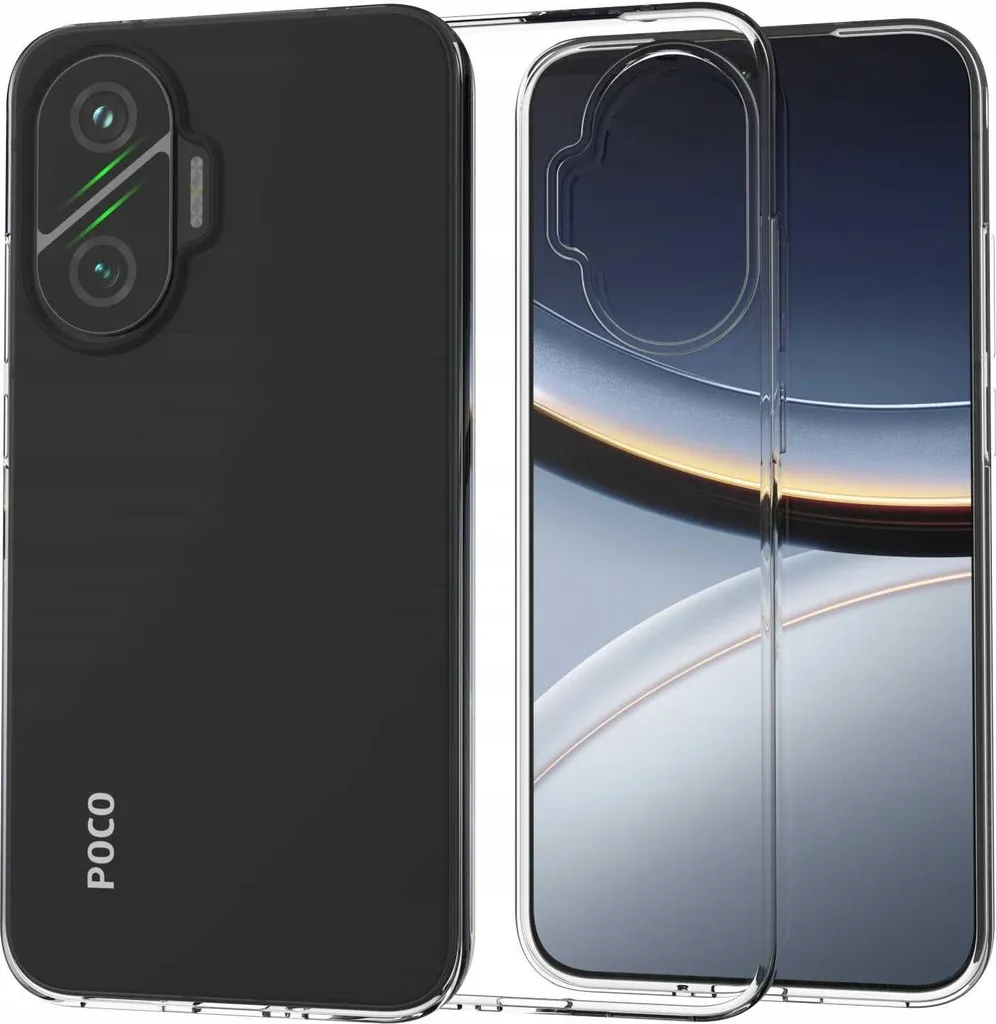 Coque Poco F7 5G Transparente SPACECASE avec Protection Caméra Intégrée
