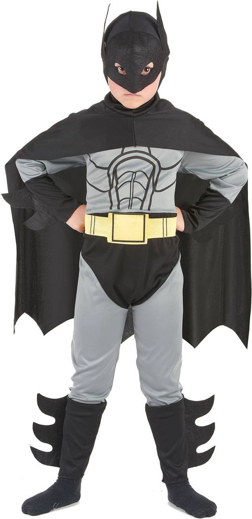Superhelden Kostüm Fledermaus für Kinder schwarz-grau M 7-9 Produktbild 