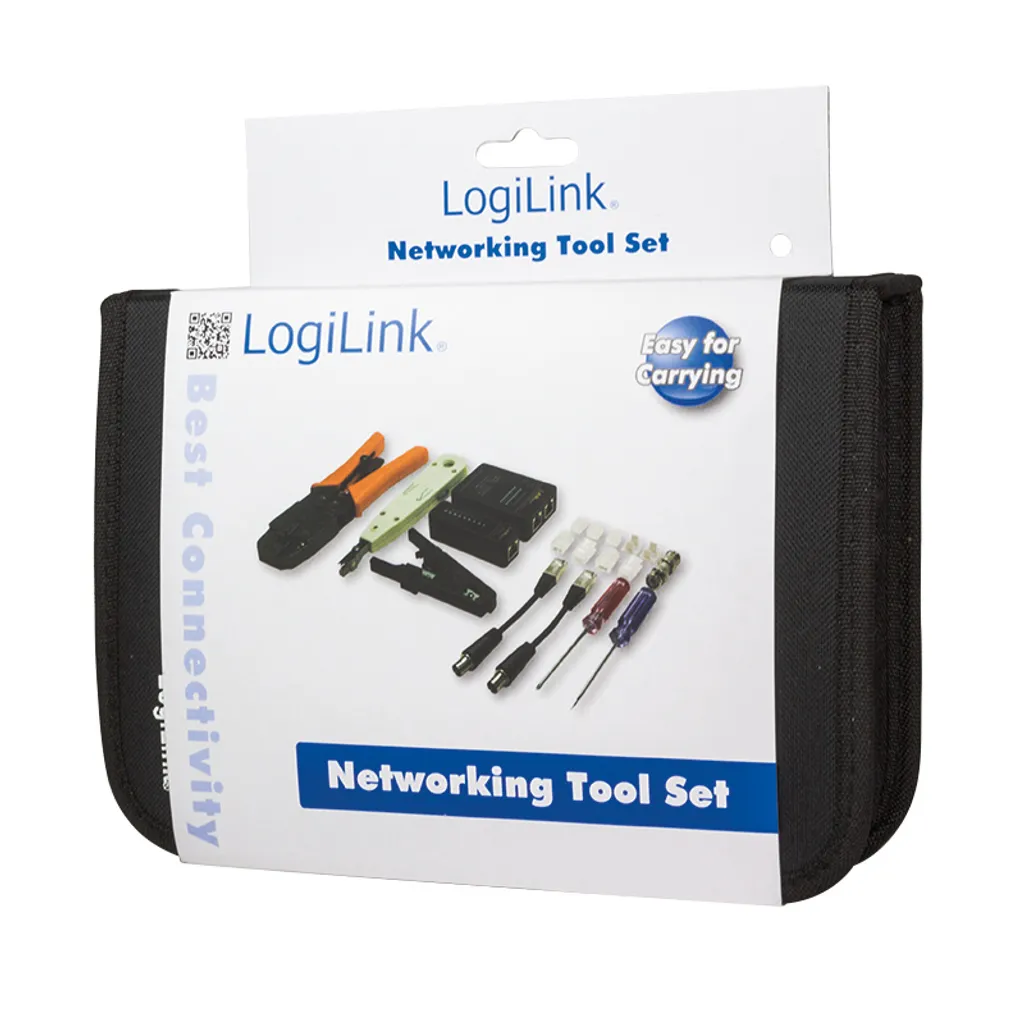 Kit de maintenance réseau informatique LogiLink avec testeur et pinces
