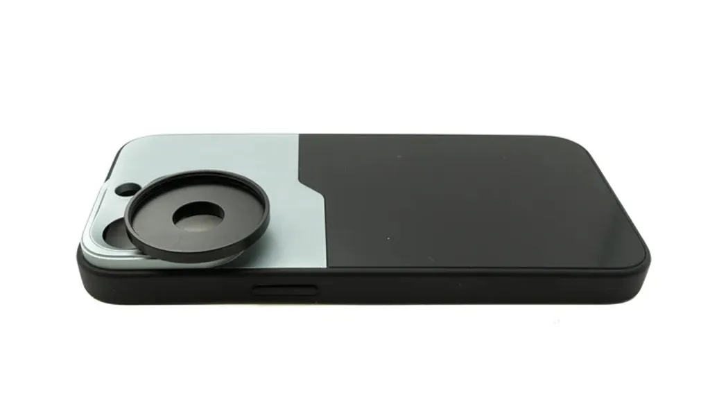 Copriobiettivo SYSTEM-S da 37 mm compatibile con l'obiettivo ad effetto con filettatura per iPhone 15 Pro Max in nero grigio