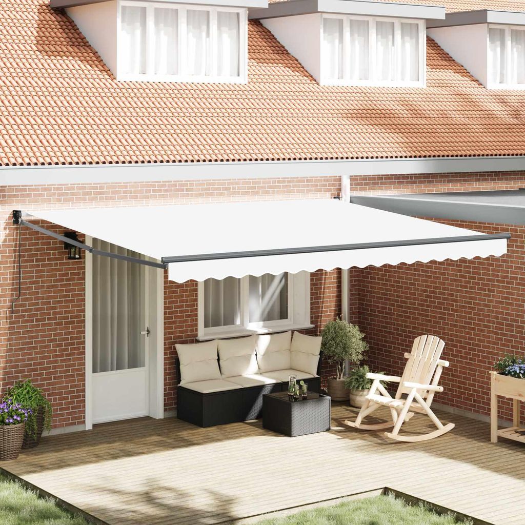 Maison Exclusive - Markise Weiß 450 x 300 x 165 cm Polyester und Metall