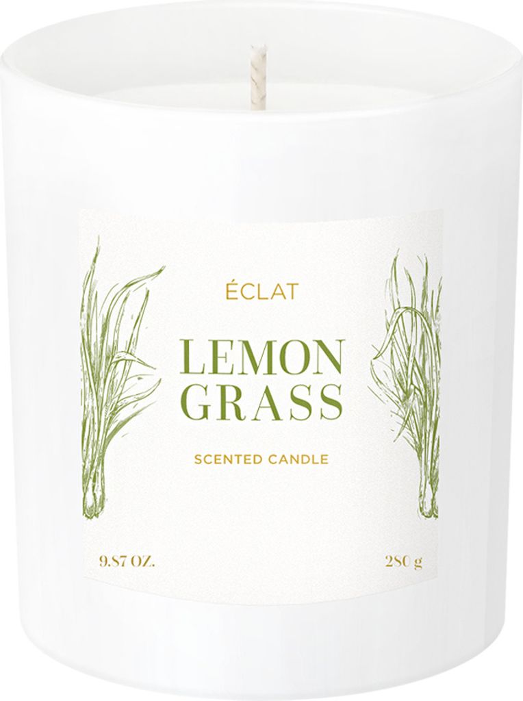 ÉCLAT Lemongrass Duftkerze – Sojawachs, vegan, Brenndauer bis zu 45h, 280g