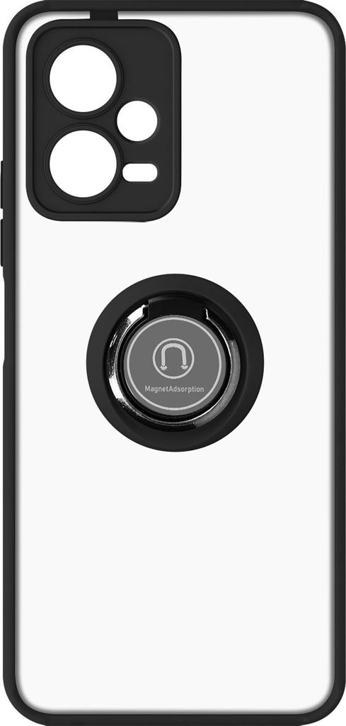 Avizar, Schutzhülle Redmi Note 12 5G Magnetring Matt-Optik, Schwarz